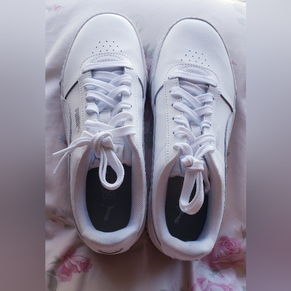 Women's Puma White White Carina Sneakers 8